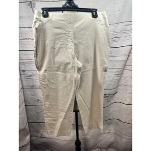 Style & Co Womens Beige Pull On Cropped Stretch Pants Size Medium Khaki Casual